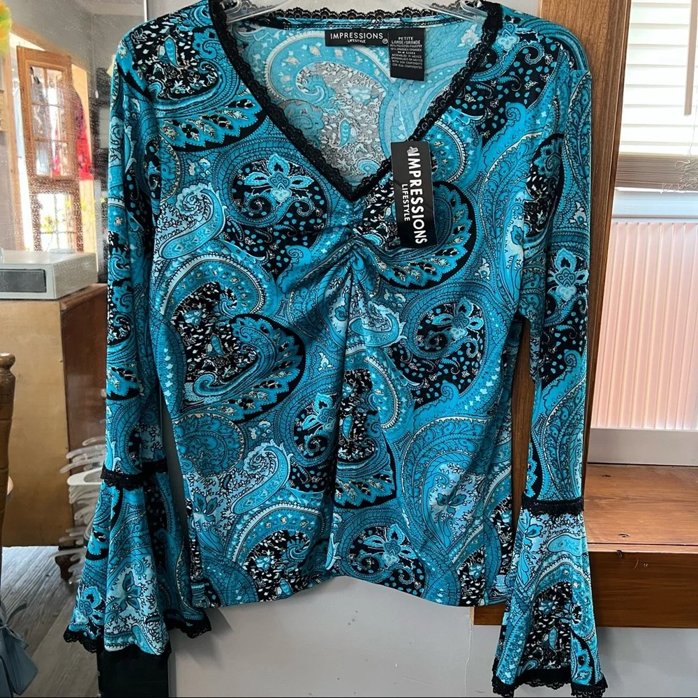 3/$25 NWT Impressions Lifestyle top LP - Picture 5 of 8